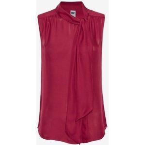NSF tie sleeveless silk top